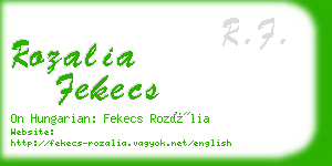 rozalia fekecs business card